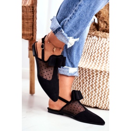 Lu Boo Femmes Ballerina Bows Mule Domino Noir le noir 1