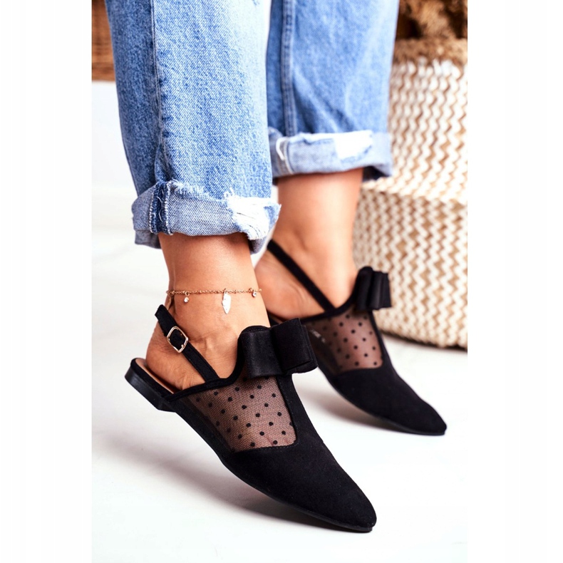 Lu Boo Femmes Ballerina Bows Mule Domino Noir le noir 2