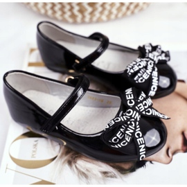 S.Barski Ballerines Enfant Noires avec Velcro Barski Mindi le noir 1