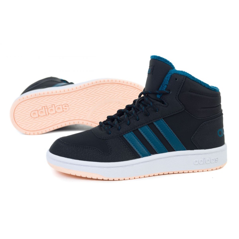 Chaussures Adidas Hoops Mid 2.0 K Jr EE6703 noir 1