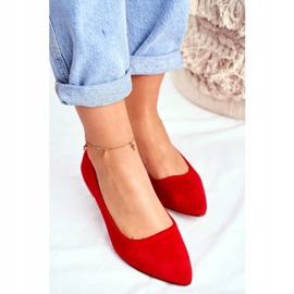 EVE Ballerines Femme En Daim Spitz Rouge Westley 3