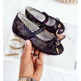 S.Barski Ballerines Enfant Noir Ajourées Velcro Barski Remtro 2