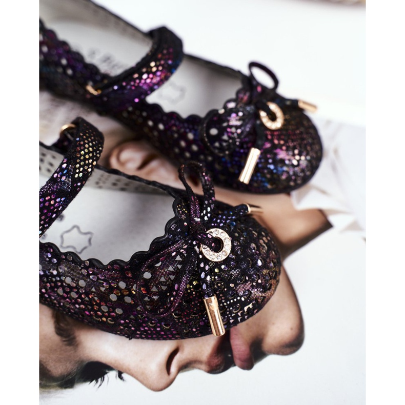 S.Barski Ballerines Enfant Noir Ajourées Velcro Barski Remtro le noir 1