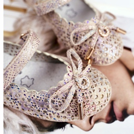 S.Barski Ballerines Enfant Beige Ajourées Velcro Barski Remtro 2 S.Barski Ballerines Enfant Beige Ajourées Velcro Barski Remtro 2