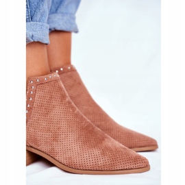 Bellucci Bottines Femme Talon Daim Ajouré Rose Margate 5