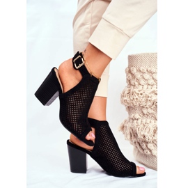 FB1 Bottes Ajourées Pour Femmes Peep Toe Black Paradise le noir 2