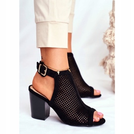 FB1 Bottes Ajourées Pour Femmes Peep Toe Black Paradise le noir 4