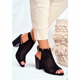 FB1 Bottes Ajourées Pour Femmes Peep Toe Black Paradise le noir 5