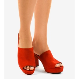 Escarpins en daim rouge 9R17 2