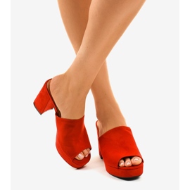 Escarpins en daim rouge 9R17 3