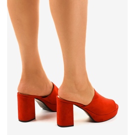 Escarpins en daim rouge 9R17 4