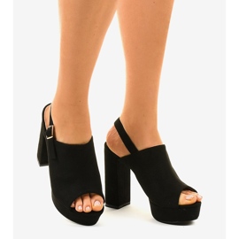 Sandales noires à talons hauts avec une tige 9R05 le noir 2