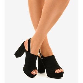 Sandales noires à talons hauts avec une tige 9R05 le noir 1
