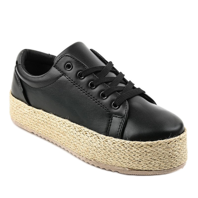 Espadrilles noires à lacets 6220 le noir 1