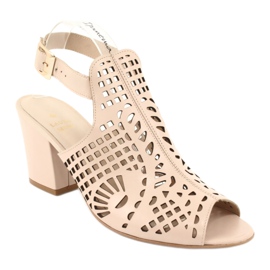 Sandales Sur A Bar Laura Messi 1924 Cuir Beige Montoro rose 1