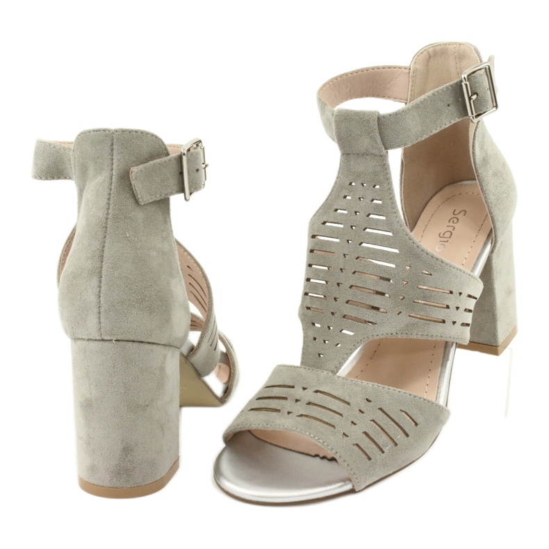 Sandales à dessus en daim Sergio Leone SK903 gris 4