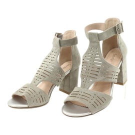 Sandales à dessus en daim Sergio Leone SK903 gris 3