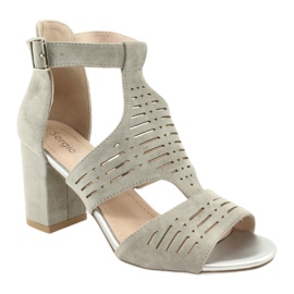 Sandales à dessus en daim Sergio Leone SK903 gris 1