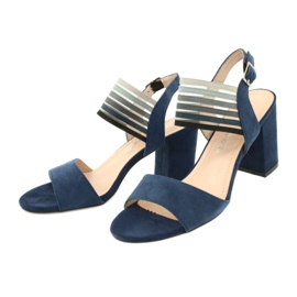 Sandales sur le poste de Sergio Leone SK867 bleu marine 3