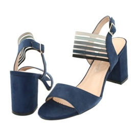 Sandales sur le poste de Sergio Leone SK867 bleu marine 4