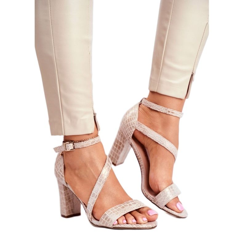 Sandales spartiates Sergio Leone SK870 beige d'or 1