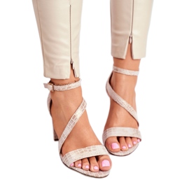 Sandales spartiates Sergio Leone SK870 beige d'or 2