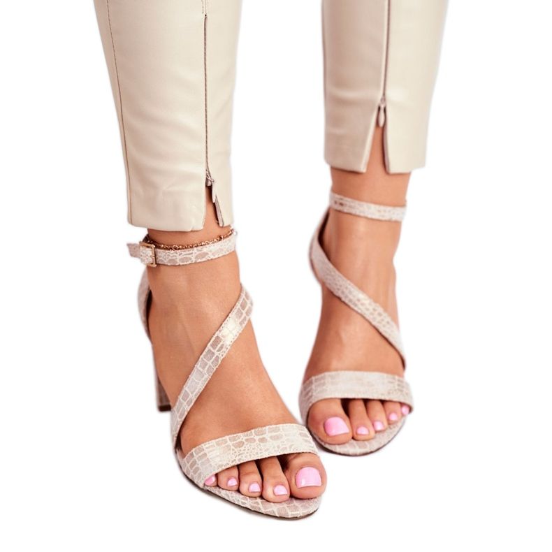 Sandales spartiates Sergio Leone SK870 beige d'or 2