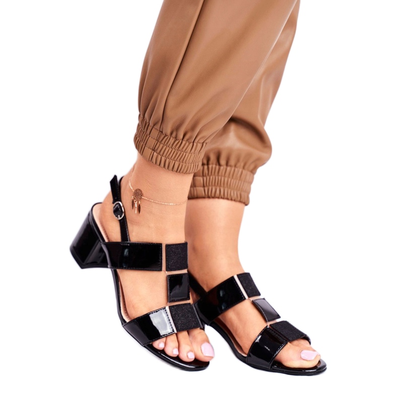 Sandales à talons bas Sergio Leone SK910 noir 1