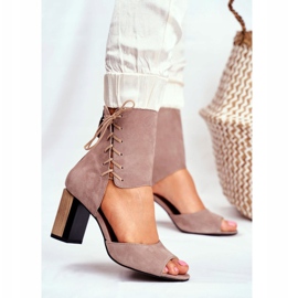 Sandales Femme Talon Haut Maciejka Daim Beige 04122-04 1