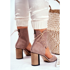 Sandales Femme Talon Haut Maciejka Daim Beige 04122-04 3