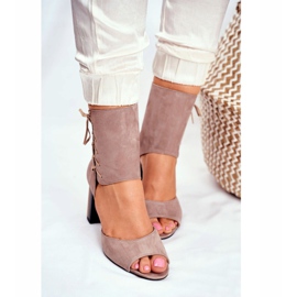 Sandales Femme Talon Haut Maciejka Daim Beige 04122-04 4