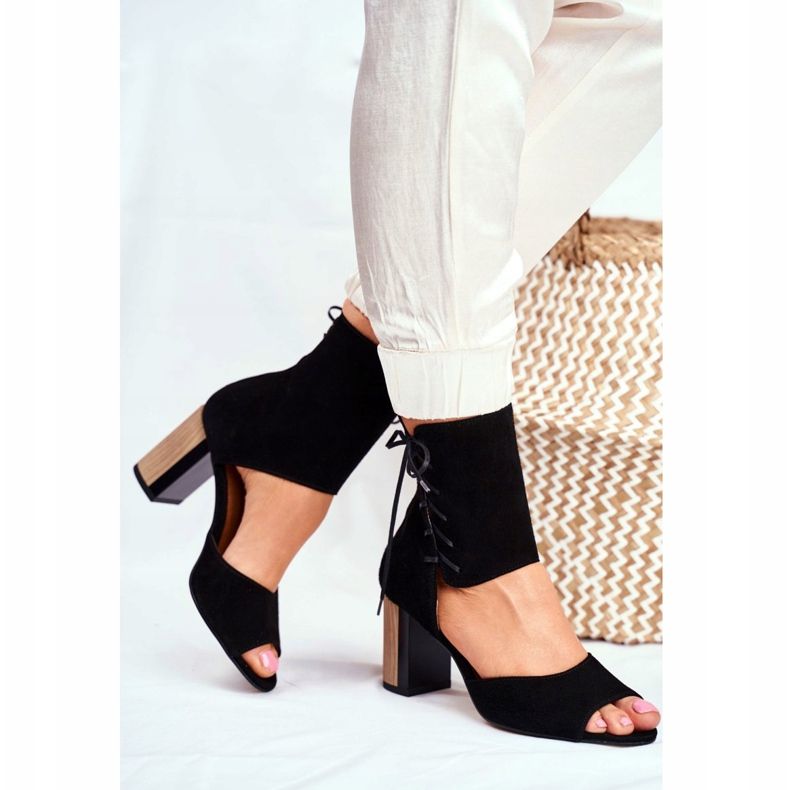 Sandales Femme Talon Haut Maciejka Daim Noir 04122-01 le noir 2