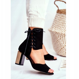 Sandales Femme Talon Haut Maciejka Daim Noir 04122-01 1