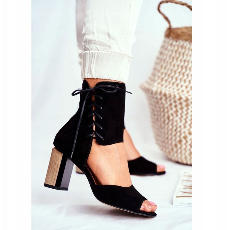 Sandales Femme Talon Haut Maciejka Daim Noir 04122-01 le noir 1