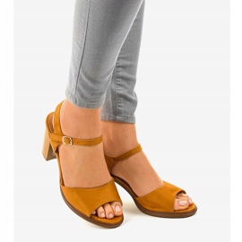 Sandales camel sur le pilier en daim 660-6 brun 1