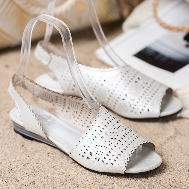 Goodin Sandales argentées brillantes gris 1