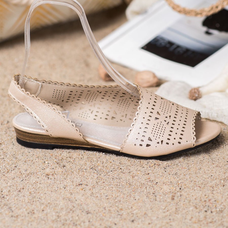 Goodin Sandales dorées brillantes d'or 1 Goodin Sandales dorées brillantes d'or 1