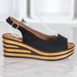 Goodin Sandales en daim clair le noir 4