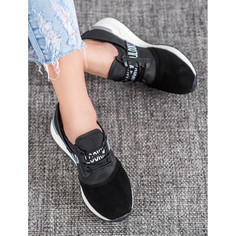 Baskets en cuir Look VINCEZA noir 1