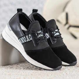 Baskets en cuir Look VINCEZA noir 2