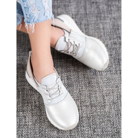 Baskets en cuir Look VINCEZA gris 2 Baskets en cuir Look VINCEZA gris 2