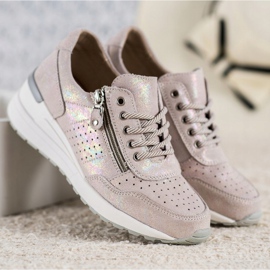 Baskets en cuir avec fermeture éclair VINCEZA brun 2