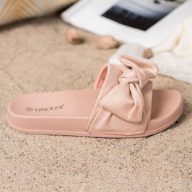Pantoufles VINCEZA avec nœud rose 2 Pantoufles VINCEZA avec nœud rose 2
