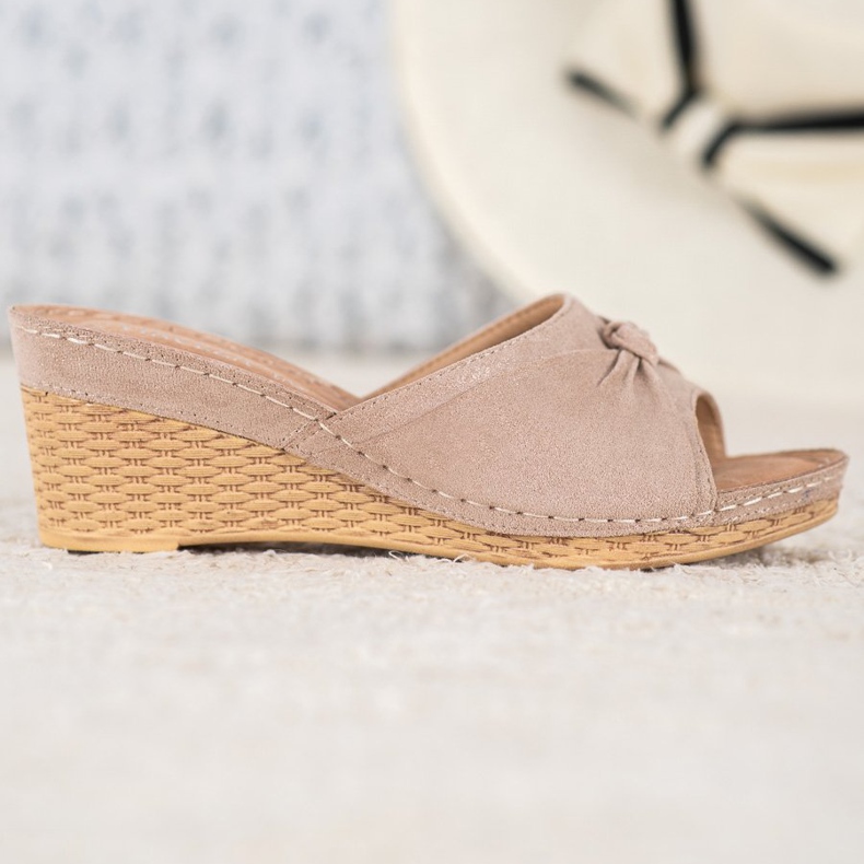 Pantoufles élégantes à paillettes VINCEZA jaune 2