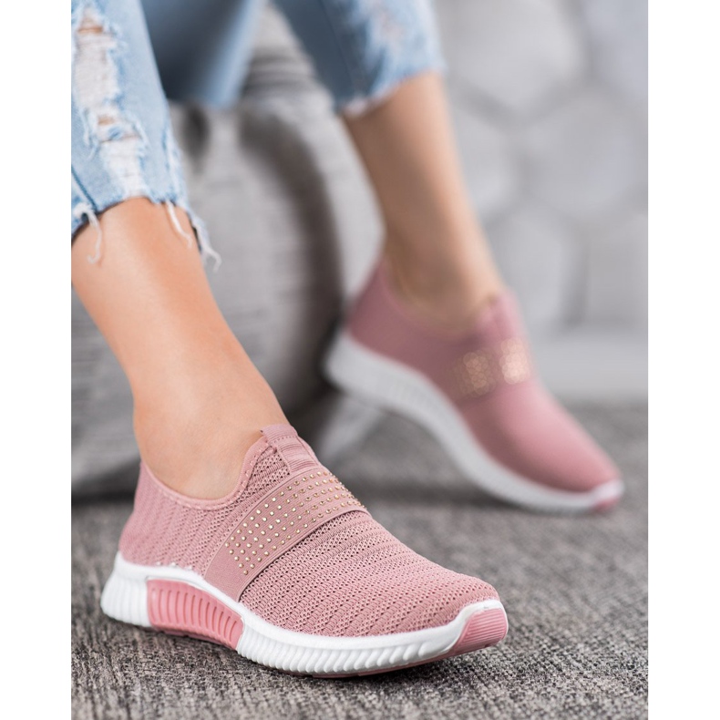 SHELOVET Chaussures de sport à enfiler rose 1
