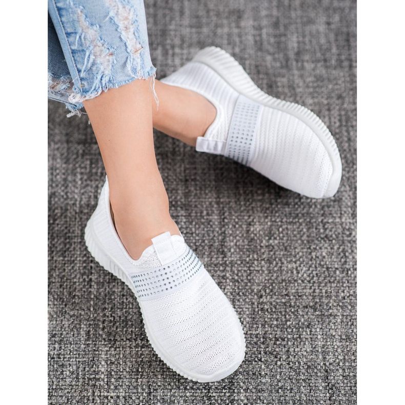 SHELOVET Chaussures de sport à enfiler blanche 1