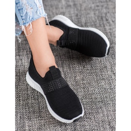 SHELOVET Chaussures de sport à enfiler le noir 1