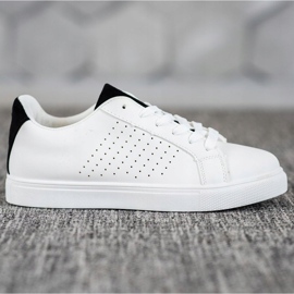 SHELOVET Chaussures blanches avec empiècements en daim 3