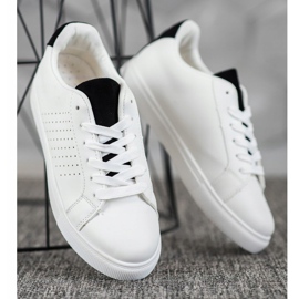 SHELOVET Chaussures blanches avec empiècements en daim 5