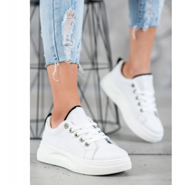 SHELOVET Baskets à la mode sur la plate-forme blanc 1